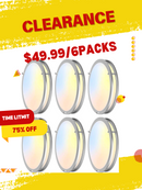 JACKYLED 10 Inch Ceiling Light Fixture, 6 Pack Brushed Nickel LED Ceiling Light Flush Mount Light Fixture, 2700K/3000K/4000K/5000K/6000K Selectable Daylight for Bedroom, Kitchen, Bathroom, 20w 1200LM