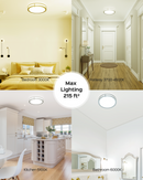 JACKYLED 10 Inch Ceiling Light Fixture, 6 Pack Brushed Nickel LED Ceiling Light Flush Mount Light Fixture, 2700K/3000K/4000K/5000K/6000K Selectable Daylight for Bedroom, Kitchen, Bathroom, 20w 1200LM