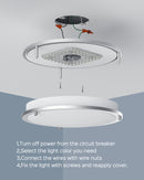 JACKYLED 10 Inch Ceiling Light Fixture, 6 Pack Brushed Nickel LED Ceiling Light Flush Mount Light Fixture, 2700K/3000K/4000K/5000K/6000K Selectable Daylight for Bedroom, Kitchen, Bathroom, 20w 1200LM