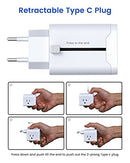 SUPERDANNY European Retractable Travel Adapter 3 AC & 3 USB