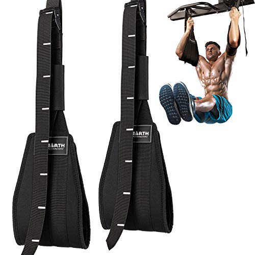 PACEARTH Adjustable Hanging Ab Straps with 7mm Padded Grips