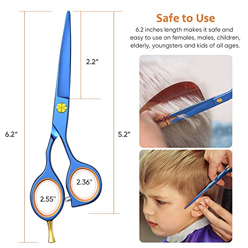 ULG 6.2 inches Hair Cutting Scissors, Blue