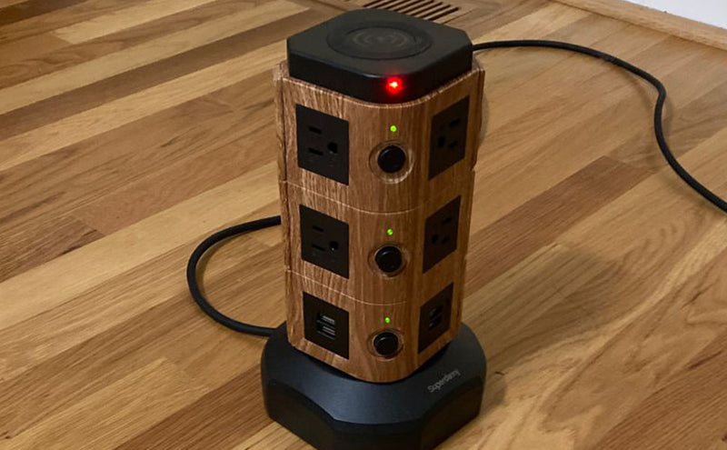 The gadgeteer review: SuperDanny Spin Tower review – The lazy Susan of power strips