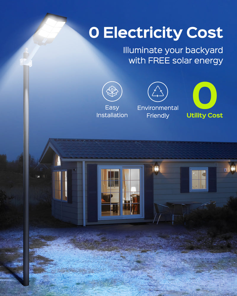 3600000 Lumens Solar Street Light Outdoor Solar Flood Lights with Motion Sensor for Outside Yard Parking Lot Lights,Waterproof LED Lights Dusk Dawn Solar Light outdoor wall yard  lights streetlamp exterior fixture basketball court Safety Garage