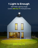 3600000 Lumens Solar Street Light Outdoor Solar Flood Lights with Motion Sensor for Outside Yard Parking Lot Lights,Waterproof LED Lights Dusk Dawn Solar Light outdoor wall yard  lights streetlamp exterior fixture basketball court Safety Garage