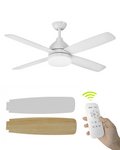 Ceiling Fans with Lights, 52 Inch Ceiling Fans with Lights and Remote,Ceiling Fans for Patios Bedroom Farmhouse, Dimmable 3CCT LED, Quiet Reversible Motor silent socket bulb control spotlight Modern Design Home Decor fan