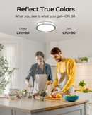 JACKYLED 10 Inch Ceiling Light Fixture, 6 Pack Brushed Nickel LED Ceiling Light Flush Mount Light Fixture, 2700K/3000K/4000K/5000K/6000K Selectable Daylight for Bedroom, Kitchen, Bathroom, 20w 1200LM