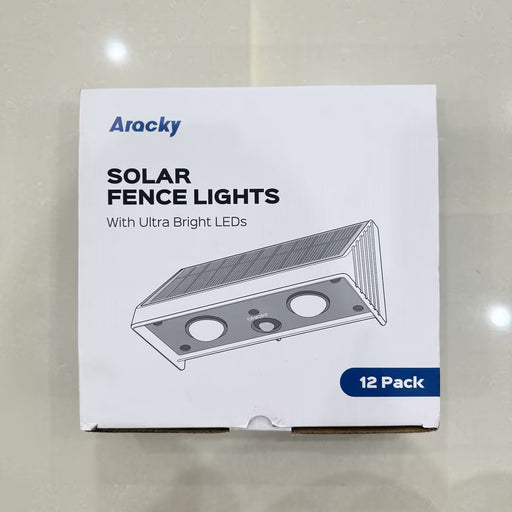 ARACKY Solar Fence Light with Ultra-Bright LEDs for Radiant Outdoor Illumination