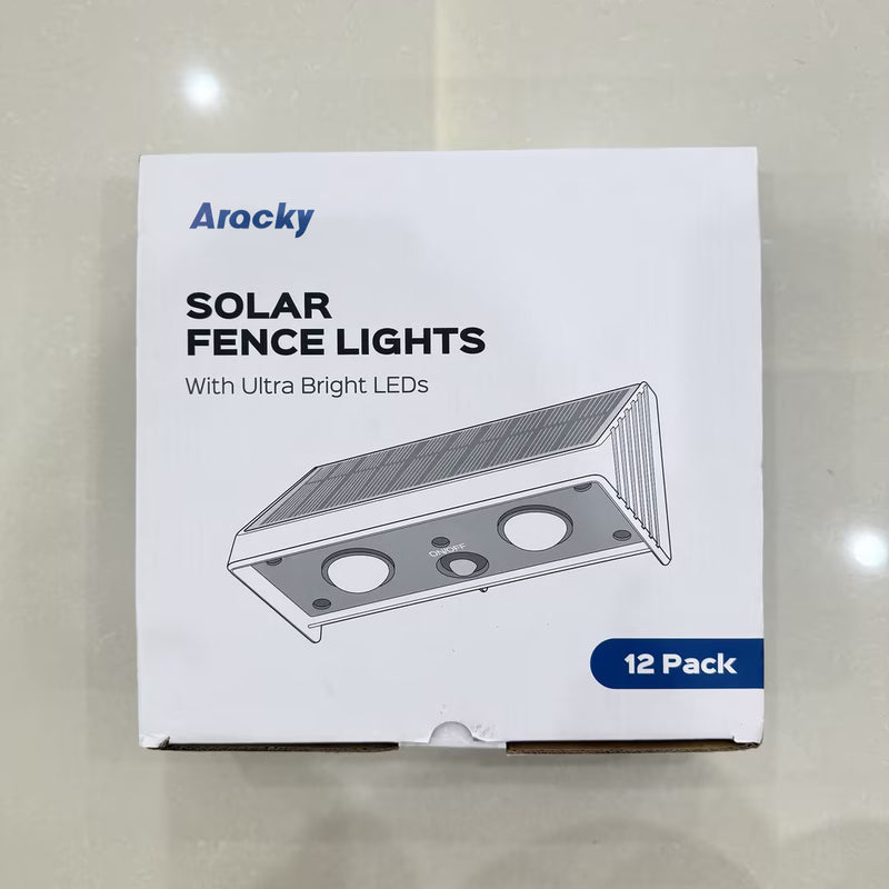 ARACKY Solar Fence Light with Ultra-Bright LEDs delivers radiant outdoor illumination with an all-weather design, ensuring reliable performance year-round.