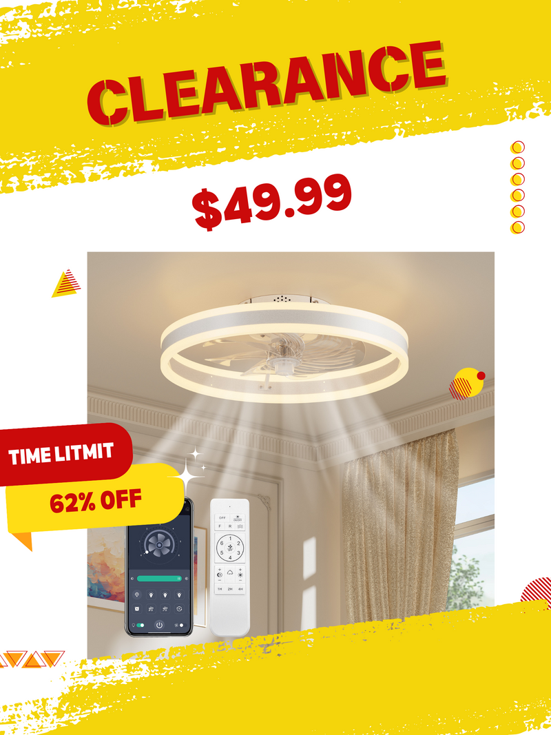 Ceiling Fan with Light,Low Profile,Flush Mount  Ceiling Fans with Lights 20''  3 Color Dimmable LED Light 6 speeds Reversible Timing Ceiling Fan Remote Control, bulb Modern Aesthetics Dc Motor Convenience Cooling Air Ultra Quiet