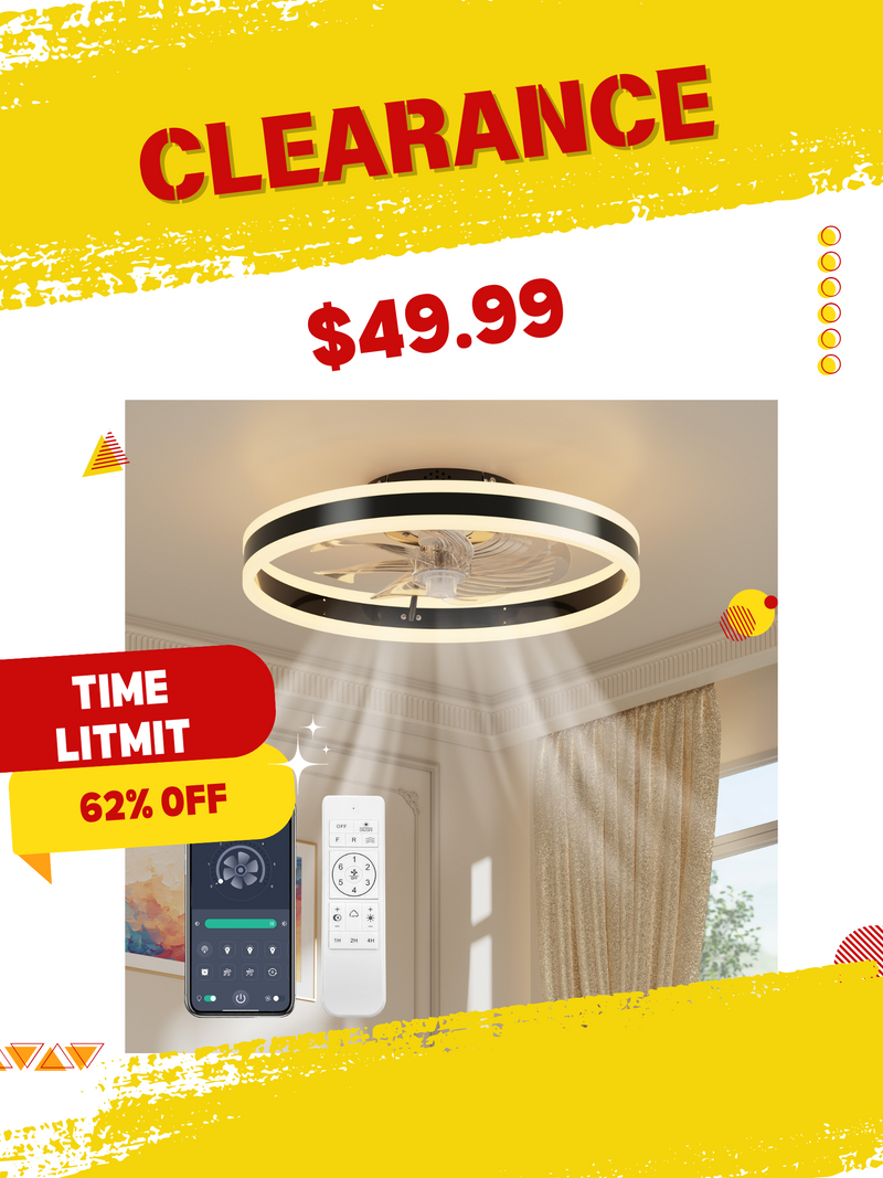 Ceiling Fan with Light,Low Profile,Flush Mount  Ceiling Fans with Lights 20''  3 Color Dimmable LED Light 6 speeds Reversible Timing Ceiling Fan Remote Control, bulb Modern Aesthetics Dc Motor Convenience Cooling Air Ultra Quiet