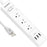 SUPERDANNY Surge Protector Power Strip with 3 AC Outlets & 3 USB Ports, White