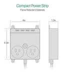 Power Strip with USB - SUPERDANNY Wall Mountable Flat Plug Outlet Extender with 6ft Extension Cord, Black/White