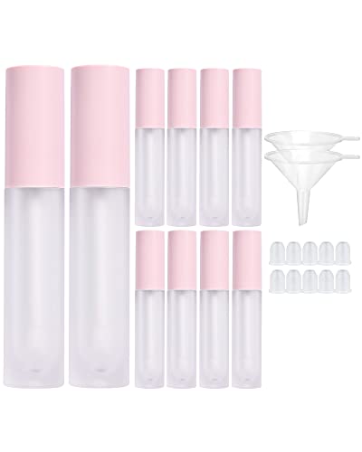 ULG 10Packs 6ml Cute Empty Lip Gloss Tubes, Plastic Lip Gloss Balm Containers, Pink