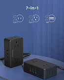 SUPERDANNY Power Strip, 4 AC Outlets, 3 USB Ports, 5ft Cord