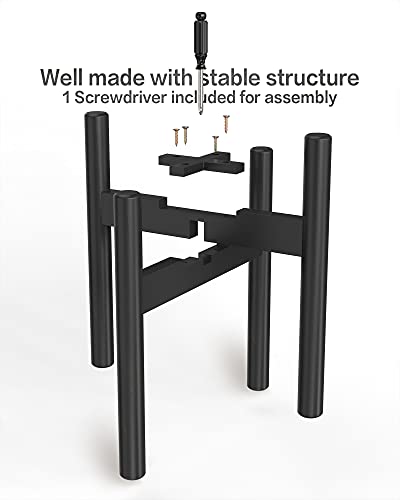 ULG 12 Inch Plant Stand Mid Century Wood Flower Planter Holder Stand (Plant Pot Not Included)