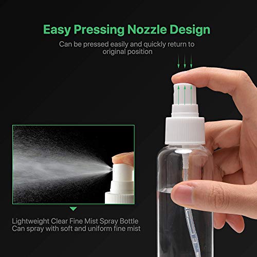 ULG Clear Spray Bottles, (3.38oz/100ml) Small Fine Mist Spray Bottle