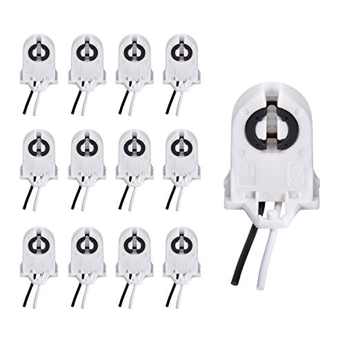 JACKYLED Screw Type T8 Lamp Holder with wires 12-Pack