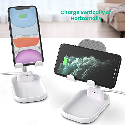 SUPERDANNY Phone Stand with Wireless Charger , White