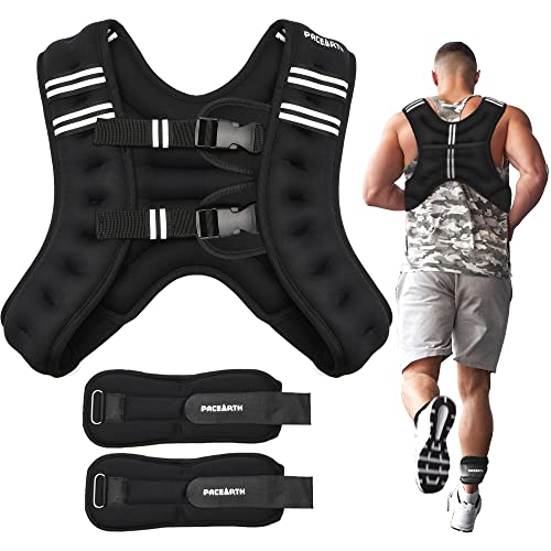 Plus Size Weighted Vest with Ankle/Wrist Weights 6lbs-30lbs PACEARTH