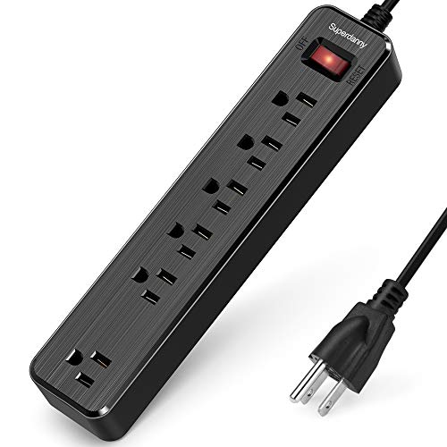 SUPERDANNY Power Strip Surge Protector 6 AC Outlets