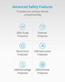 Surge Protector Tower Wireless Charger SUPERDANNY, 12 AC Outlets 5 USB Ports