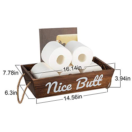 ULG 2 Pack Bathroom Decor Box with 2 Sides Funny Signs