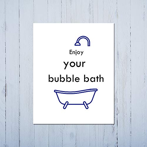 ULG Funny Bathroom Signs Set of 4 Bathroom Decor Art Prints-Unframed - 8x10s