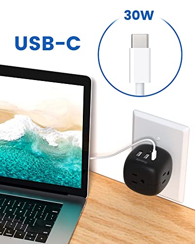 SUPERDANNY USB-C Wall Plug, 6-Port, High-Speed GAN 30W