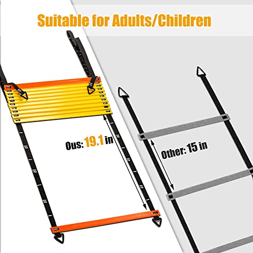PACEARTH Agility Ladder - 12 Rung 20ft Agility Speed and Balance Training Ladder