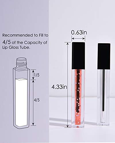 ULG 5ml Empty Lip Gloss Tubes, Clear Lip Gloss Balm Containers, 10 Pack