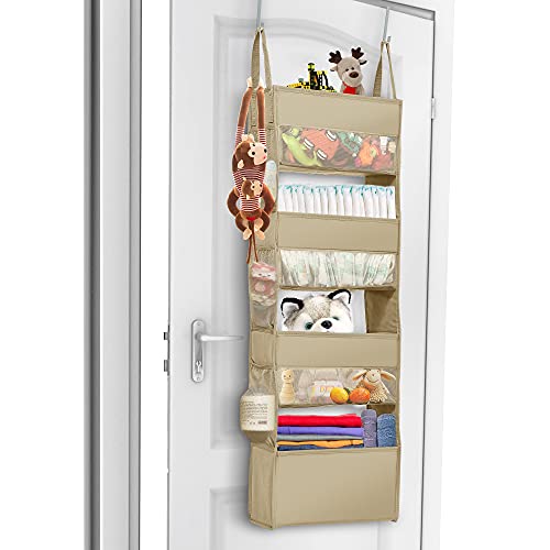 ULG Over Door Organizer with 4 Large Pockets and 6 Side Pockets, 33lb Capacity Hanging Organizer