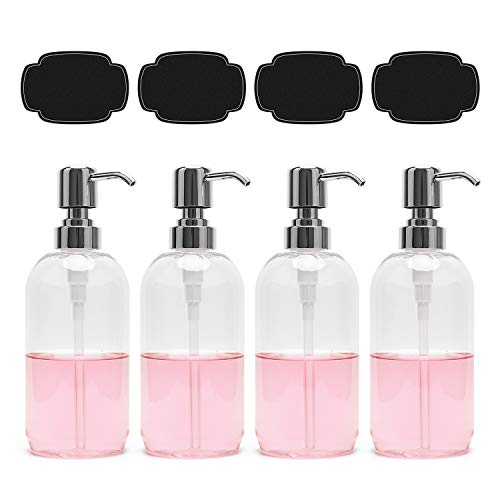 ULG 16 oz Soap Dispensers Bottles with Plastic Pump 4 Pack