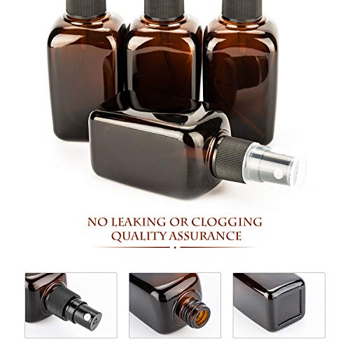 Small Empty Glass Spray Bottles 10 Pack ULG 1.7oz/50ml Amber Fine Mist Sprayer