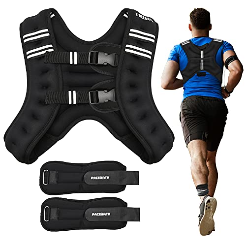 PACEARTH 30lbs Weighted Vest with Ankle/Wrist Weights