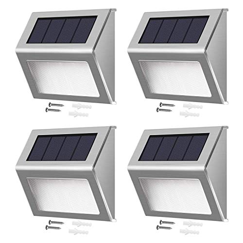 Solar Step Lights with Larger Battery Capacity JACKYLED 4-Pack