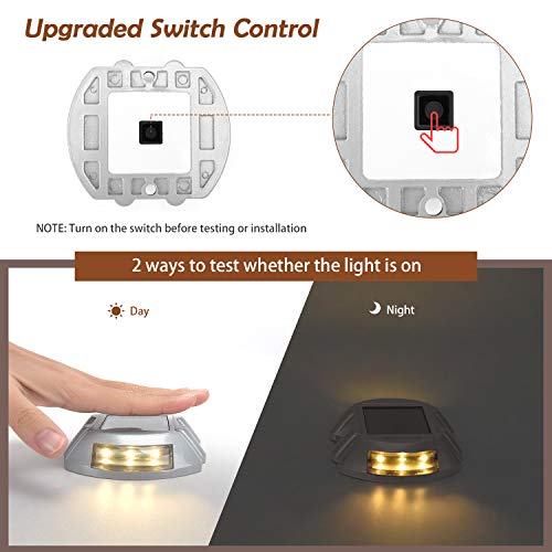 Upgraded Solar Driveway Lights with Switch JACKYLED 12-Pack