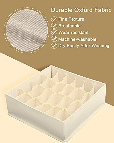 ULG 2 Pack Sock Drawer Organizer, 48 Cell Fabric Cabinet Closet Organizer and Storag