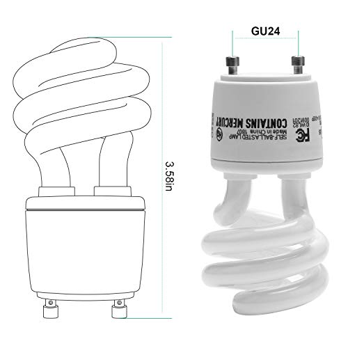 JACKYLED Gu24 CFL Light Bulbs 6-Pack