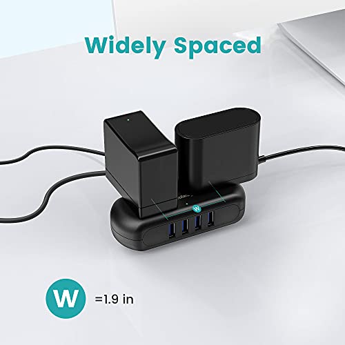 5 ft Power Strip with USB, Mini Desktop Charging Station, SUPERDANNY