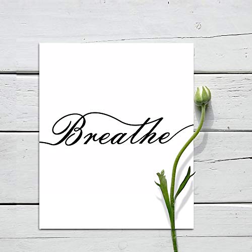 ULG Bathroom Decor Art Prints Set of 4 Breathe, Relax, Unwind, Breathe, Foak Bath Signs Poster Prints - Unframed - 8x10s