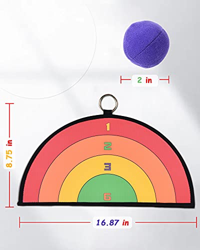 Toss and Catch Ball Set, Rainbow Dart Board for Kids, Pacearth