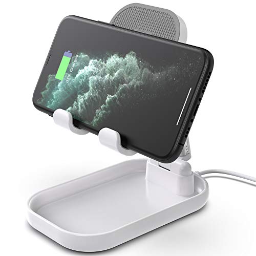 SUPERDANNY Phone Stand with Wireless Charger , White