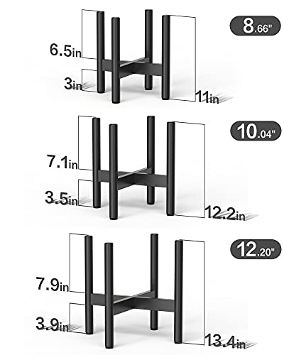 ULG 12 Inch Plant Stand Mid Century Wood Flower Planter Holder Stand (Plant Pot Not Included)