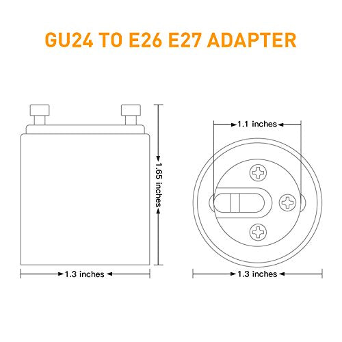 JACKYLED GU24 to E26 E27 Adapter 30-pack