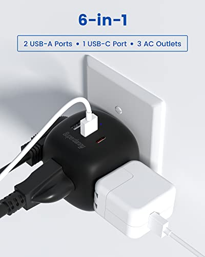 SUPERDANNY USB-C Wall Plug, 6-Port, High-Speed GAN 30W