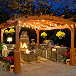 UL Approval 52Ft Shatterproof Outdoor String Lights with 24 Sockets 26 Bulbs, SUPERDANNY
