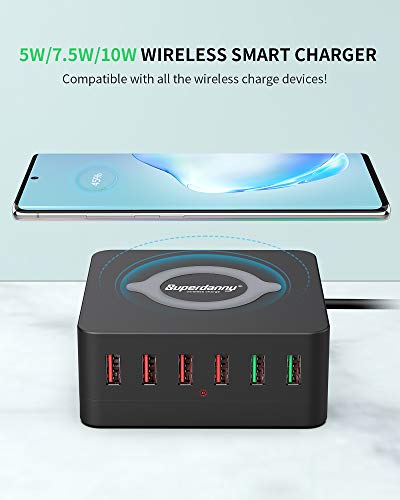 USB Fast Charger with Wireless Charging Station, SUPERDANNY