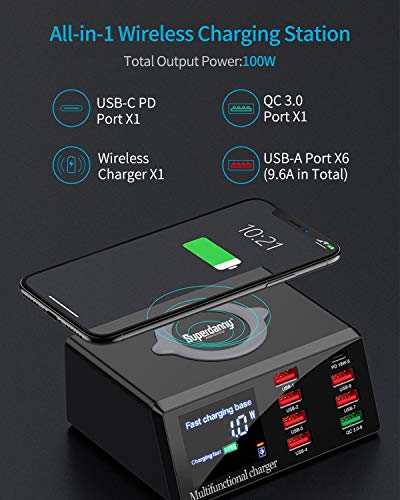 Multiple USB Charger with 18W PD Port, SUPERDANNY