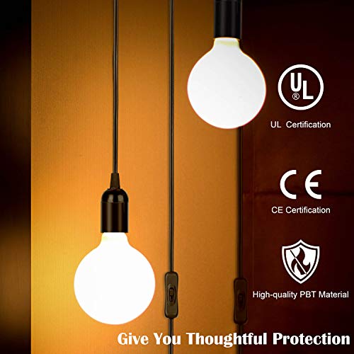 UL 12Ft Extension Hanging Lantern Cord Cable 2-Pack JACKYLED (Black)